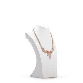 Oirlv White Leather Jewelry Bust Necklace Display Stand Trade Show Jewelry Holder (H:11.8")