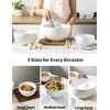 Large Ceramic Mixing Bowls, White Kitchen Bowls (1QT/2.3QT/4.6QT), Set of