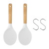uxcell 2pcs Silicone Rice Paddle Nonstick Rice Spoon Heat Resistant