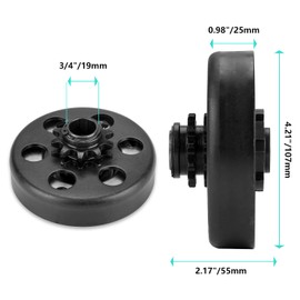 Centrifugal Clutch 3/4 Bore 10T Compatible with #40/41/420 Chain,Go Kart Clutch Fit for Minibike MB165 & MB200 and Honda Cloned Engines GC160 / GC190/ GX120/ GX140/ GX160/ GX200. Up to 2-6.5HP