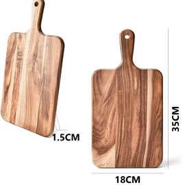 DIFEIUKI Wooden Cutting Board, Bread Stand, with Handle, Pizza Board, Square Cutting Board, Lightweight, Durable, Corrosion Resistant, Natural, Lunch Plate, Stylish, Sushi Table, Scandinavian