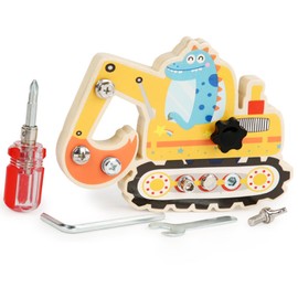 Montessori toy, excavator toy, wooden screw board, wooden toy, Montessori wooden screw board, wood screws children's toy, a great travel companion for children on the go
