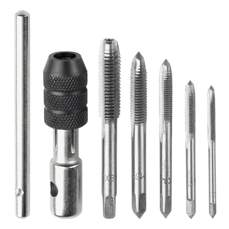 Mesee 6 Pieces Tap Wrench Tool Set, Adjustable T-Handle Ratchet