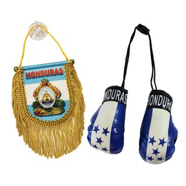 Honduras - Mini Boxing Glove and Fringed Mini Banner (Shield) Combo