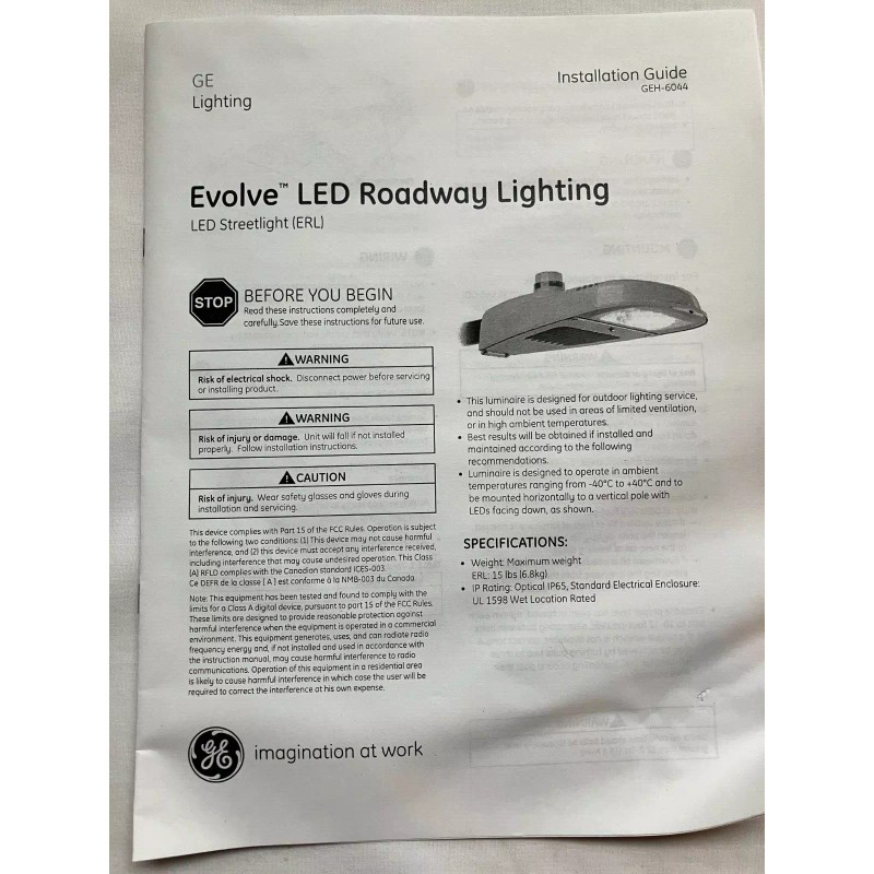 GE NIB GE Evolve LED Street Light 120/277 VAC 41W