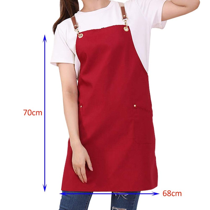 Apron Cotton Canvas Machine Washable Aprons for Girls Ladies Adjustable