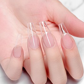 Malkang Tips 120 pcs Poly Gel Nail Extension Coffin Artificial Nails - Coffin / 말캉팁 120 pcs 폴리 젤 네일 연장 코핀 인조 손톱 - 코핀