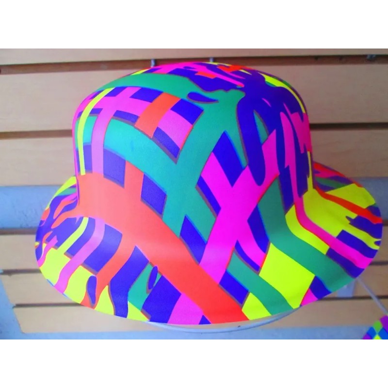 10 Sombrero Bombin Neon Plastico Fiesta Boda Evento Batuca