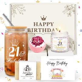 21st Birthday Gifts for Her, Unique 21st Birthday Gift Box for 21 Year Old Women, Her, Daughter, Sister, Best Friend, Female, 21 Fabulous
