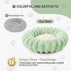 BUMUBI Fluffy Round Washable Flower Cat Couch Bed Cozy Donut