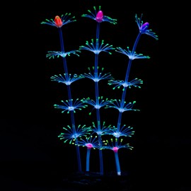 Uniclife Strip Coral Plant Ornament Glowing Effect Silicone Artificial Decoration for Fish Tank, Aquarium Landscape - Green