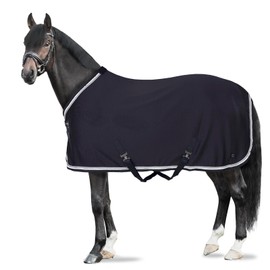 HORZE B Vertigo Cameron Horse Show Cooler Blanket with Quick Dry Lining - Dark Navy - 75 in