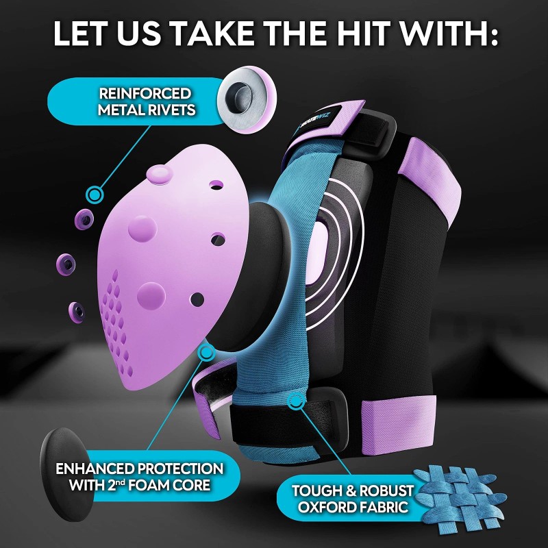 SKATEWIZ Skateboard Pads Protective Gear Set for Kids - Smash
