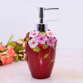 LUANT Vintage Pink Bathroom Accessories, 5Piece Bathroom Accessories Set, Bathroom Set Features, Soap Dispenser, Toothbrush Holder, Tumbler & Soap Dish - Bath Gift Set (deep red)