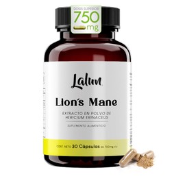 Melena de León Extracto Orgánico 750mg  Hongo Adaptógeno Nootrópico  Apoya Memoria, Enfoque y Función Cognitiva  Lions Mane Cápsulas Veganas Sin...   