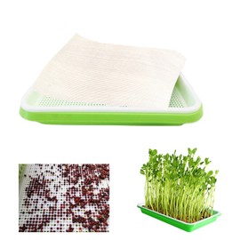 4pcs Seed Sprouting Mesh, Silicone Seed Sprouting Mat, Hydroponic Growing Mats, Germinating Pads for Microgreens Growing Kit,11.4" x 11.8" ,Trays NOT Included