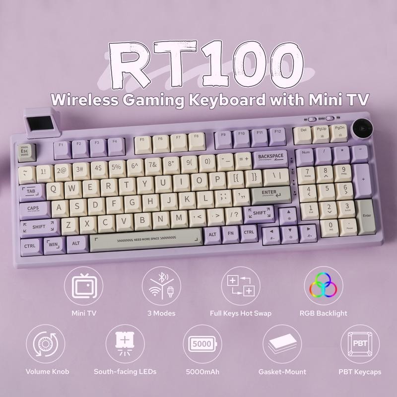 EPOMAKER RT100 95% Retro Mechanical Keyboard with Knob and Mini