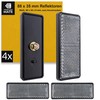 4 Pack Rectangular Reflectors Screw-On White Black Trim, 88 x