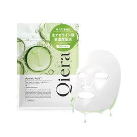 Qiera Azelic Acid Face Mask, 7 Pieces, Beauty Serum 3.4 fl oz (100 ml), Plant-Based Ingredients, Niacinamide Glutathione CICA Sheet Mask, Face Pack, Pack of Nano-Platinum Formulated Lyocell Sheet, 7