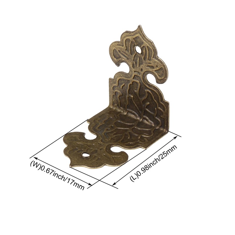 ETFBUY 20PCS Antique L Shaped Guards Decorative Edge Bracket Corner