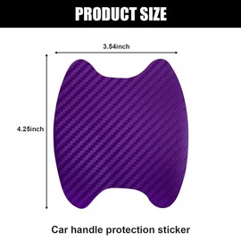 4PCS Car Door Handle Cup Stickers, Carbon Fiber Scratch Auto Door Protective Film, Non-Marking Car Door Bowl Protector, Door Handle Paint Cover Guard Universal for Most Cars, SUV, Van (Purple)