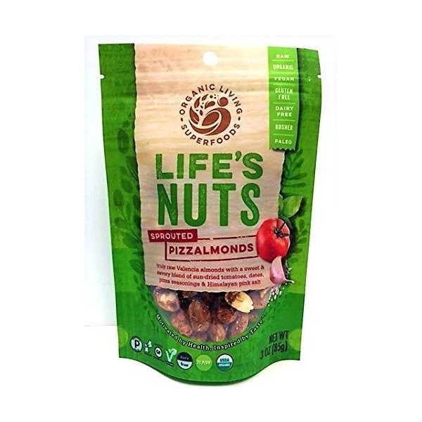 Organic Living Superfoods pizzalmond-R Raw Sprouted Pizza Almonds - Pack of 6