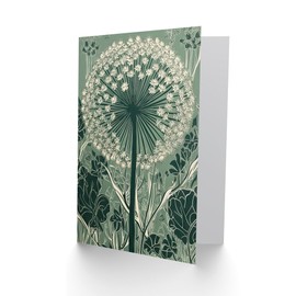 Artery8 Single Allium Flower Wildflower Spring Bloom Nature for Him or Her Man Woman Birthday Thank You Congratulations Blank Art Greeting Card