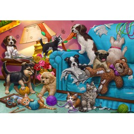 Vermont Christmas Company Paws Gone Wild Jigsaw Puzzle 100 Piece, Large Pieces Perfect for Kids and Seniors