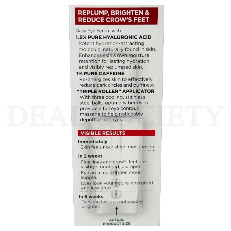 L'Or√©al Revitalift Derm Intensives Brightening Eye Serum 0.67oz Lot of