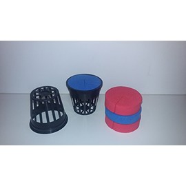 2 Inch Net Pot and EZ Clone Colored Neoprene Collar Combo - 25 Pack …
