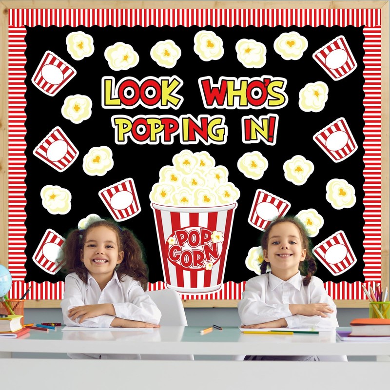 JarThenaAMCS 77 Pcs Popcorn Bulletin Board Decoration Funny Popcorn Bucket