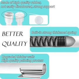 2 Pieces Telescopic Tension Rod for Curtains, No Drilling Extendable Clamping Rod for Bookshelf, Bedrooms, DIY Shelf - White, 18-27 CM (Diameter 13mm)