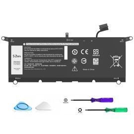 COWOOGMZ DXGH8 Battery Replacement for Dell XPS 13 9370 9380 I nspiron 13 7390 2-in-1 5390 5391 14 7490 Latitude 3301 E3301 Vostro 5390 5391 0H754V H754V G8VCF G8VCF6C P113G001 P82G P82G001 7.6V 52Wh