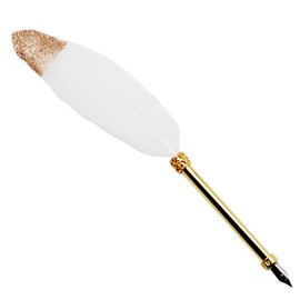 Gullor Vintage Feather Quill Pen, Nuture Feather Dip Pen with Gift Box, White
