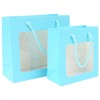 Square Kraft Gift Bag with Transparent Window and Handle Bag 6ea