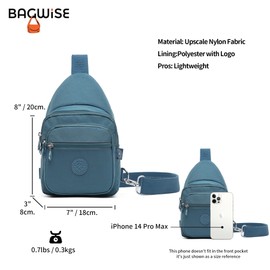 Crossbody Bags for Women, Unisex Crossbody Purse Bag, Sling Bag, Lightweight and Compact Sling Backpack Purse for Women (New Ice Blue)