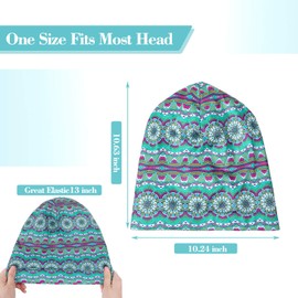 4 Pieces Satin Lined Sleep Cap Double Layer Silk Sleeping Bonnet Slouchy Beanie Slap Hat for Women Curly Hair, Como se ve en la foto, 27 x 26 cm/ 10.63 x 10.24 inch