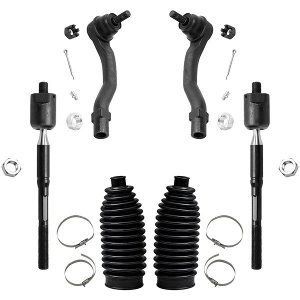 Detroit Axle - Front Inner & Outer Tie Rod w/Boots Replacement for Lexus ES300 Toyota Camry - 6pc Set