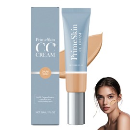 PrimeSkin CC+ Cream, Liquid Foundation, Primeskin Cc Cream for Older Women, Moisturizing, Non-sticky, 1.8 fl oz/30ml (Natural color, S)