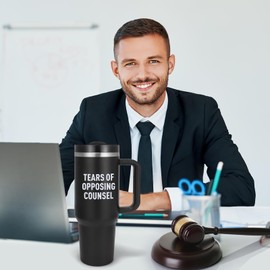 Tears of Opposing Counsel Tumbler - Lawyer Gifts for Men Women, Funny Christmas Appreciation Graduation Gifts for Lawyer, Attorney, Paralegal Law Students - 20 OZ Black Engraved Insulated Tumbler