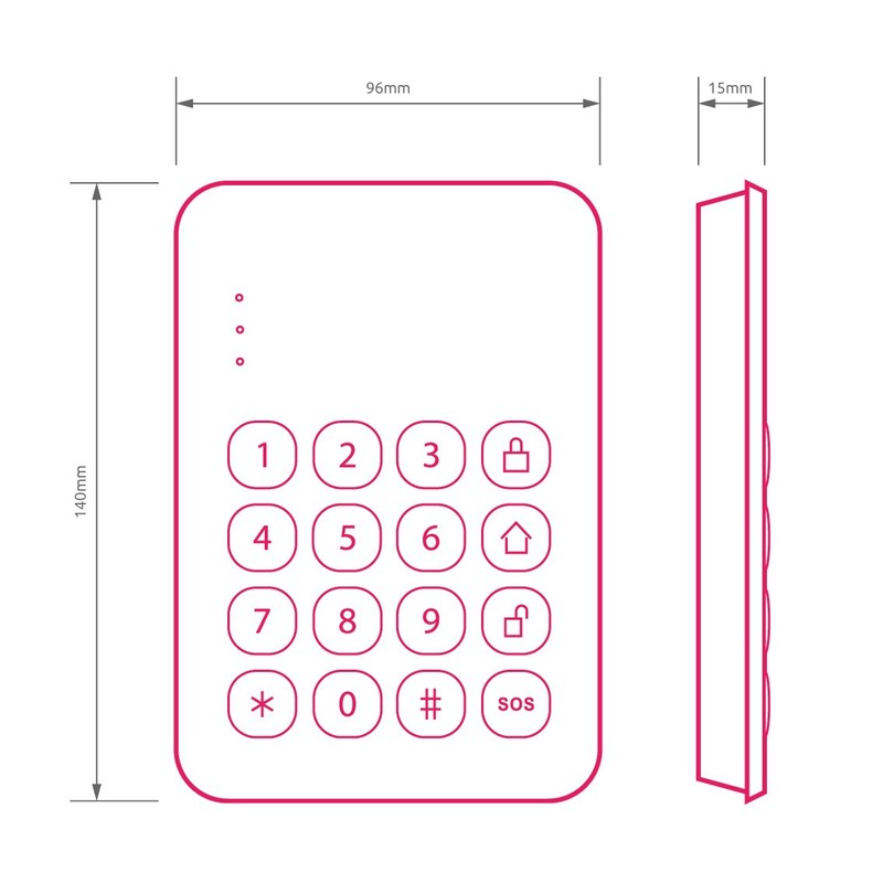 Secyour ARL008-SEC Wireless Keypad for Home Intruder System - White