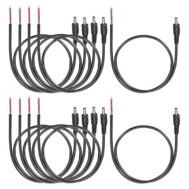 sourcing map 10pcs DC Power Pigtails Cable, 3.5mm x 1.35mm Male Barrel Plug Connector to Bare Wire Open End 50cm for PC Laptop Toys Cellphone Electronic Devices