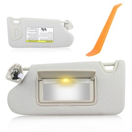 Gray Sun Visor fit for Nissan Altima 2013 2014 2015 2016 2017 2018 with Light,Without Sunroof Left Driver Side Sunvisor Replaces# 96401-3TA2A, 964013TA2A Car Sun Visor Assembly
