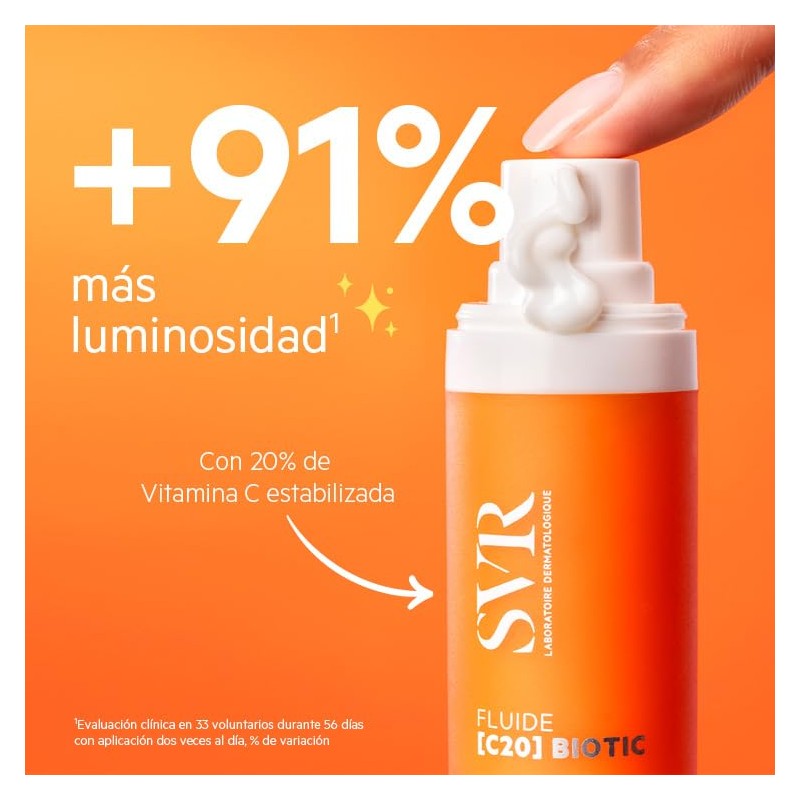SVR C20 Biotic Fluide, Crema Anti-Edad Hidratante e Iluminadora con
