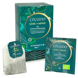 Creano Organic Tea Sweet 3 Mint, Herbal Tea Blend, Organic Tea Bag Tea, Pack of 3 (3 x 20 Bags)