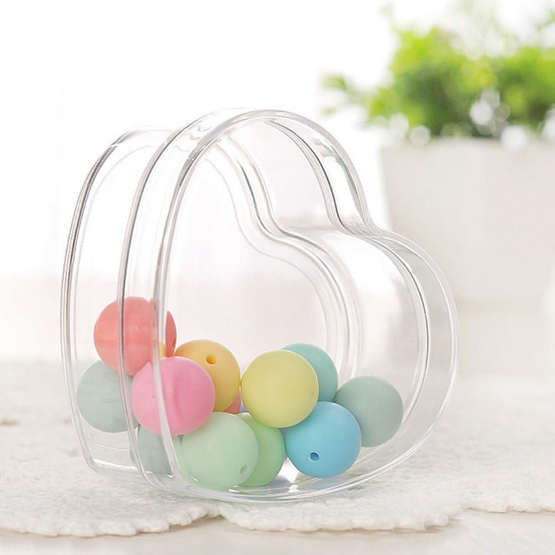 Clear Heart Candies Boxes Transparent Treat Boxes for Wedding Party