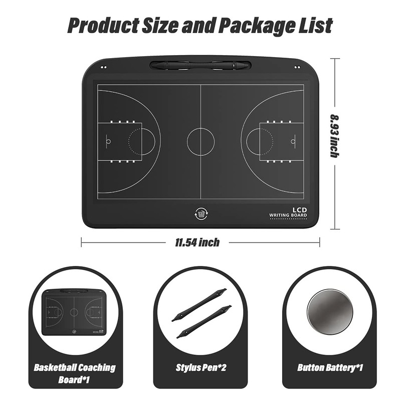 13.5 Inch LCD Basketball Coaching Board, Electronic Tactical Training Board