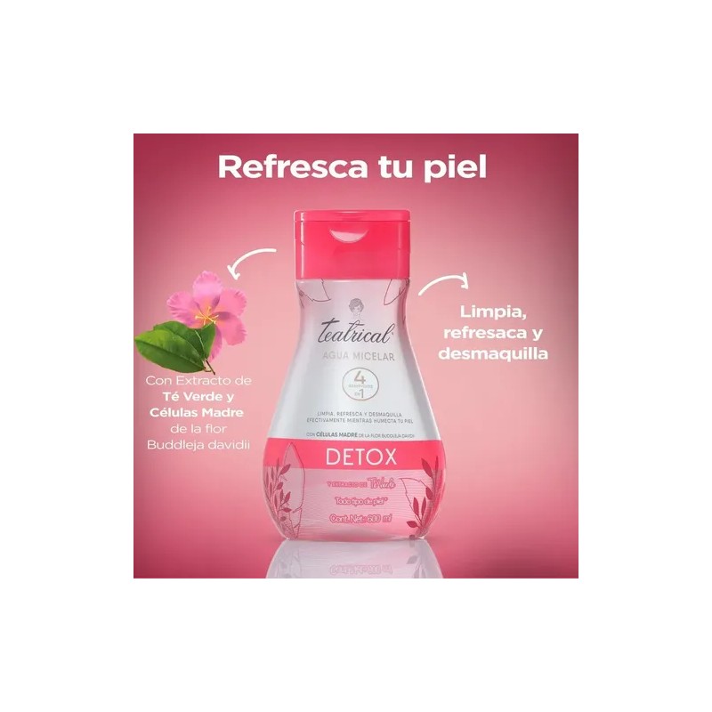 Agua Micelar Teatrical Detox Con Células Madre 600 Ml