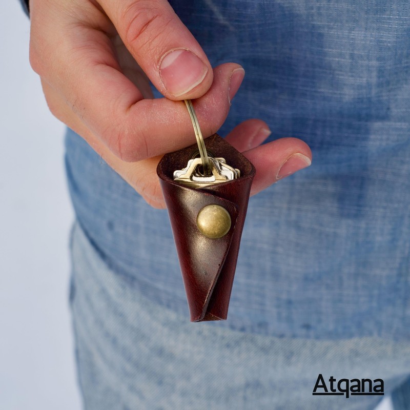 Atqana Leather Key Wrap Cover (Premium Leather) - Key Organizer