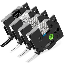 4 x MarkField Compatible Laminated 9 mm 0.35 Label Tape as Replacement for Brother P-Touch Tapes TZ TZe-221 121 125 325 Colourful for PT-H105 H107 H101C H100LB H110 1000 1090 D200 E110 P3 0000BTBT